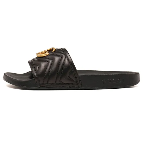 GUCCI GG Slide Slippers Men Black