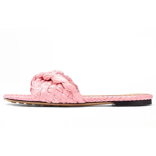 Bottega Veneta Raffia Stretch Flat Sandals Blossom Women's