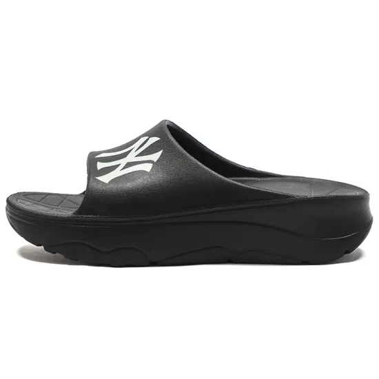 MLB Slipper Rubber Sole Slip-Resistant Slide Slippers Unisex Black