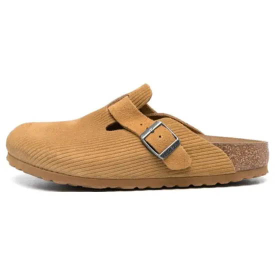 Birkenstock Boston Embossed Corduroy Suede Cork Brown
