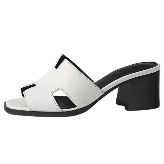 HERMES Helia Slide Slippers Women's White