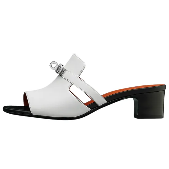 HERMES Slide Slippers Women's White