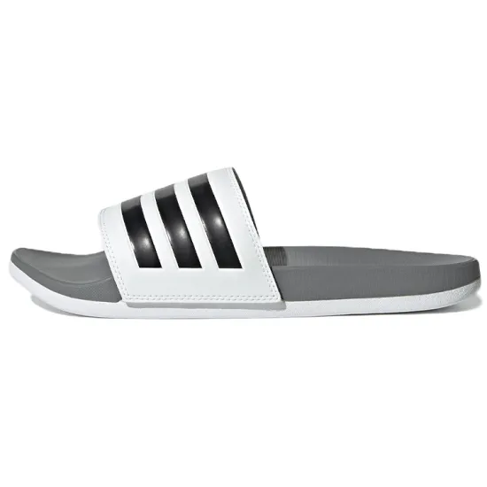 Adidas Adilette Comfort Slides Cloud White Core Black Grey Three