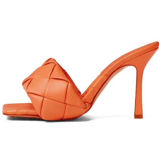 Bottega Veneta Lido Slide Slippers Women's Orange