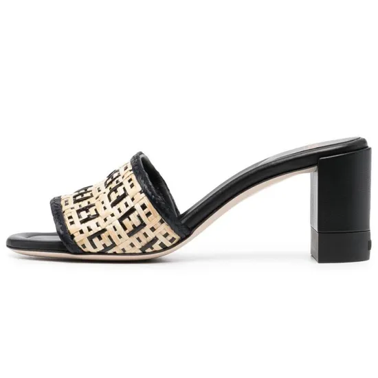 FENDI Slide Slippers Women's Black