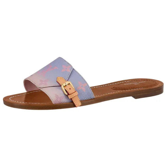 LOUIS VUITTON Lock It Slide Slippers Women's Pink Purple