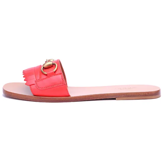 GUCCI Horsebit Slide Slippers Women's Red
