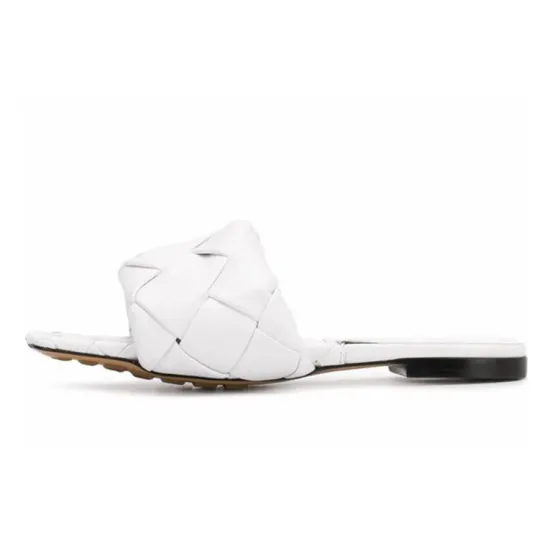 Bottega Veneta Lido Slide Slippers Women's White