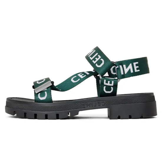 CELINE Beach Sandals Women's Dark Green