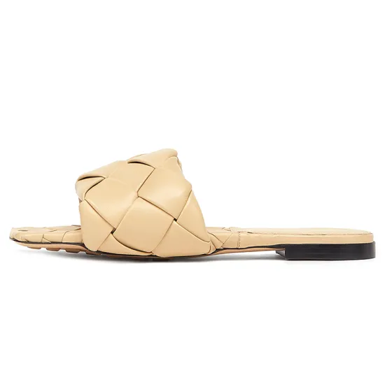 Bottega Veneta Lido Slide Slippers Women's Sugar Color