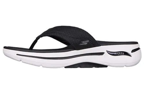 Skechers Go Walk Arch Fit Comfortable Rubber Sole Quick Dry Slide Slippers Men's Black White