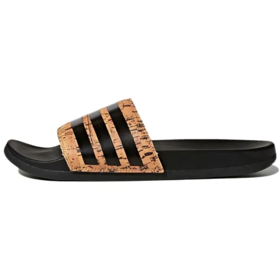 Adidas Adilette Cloudfoam Plus Cork Slippers 'Black Orange'