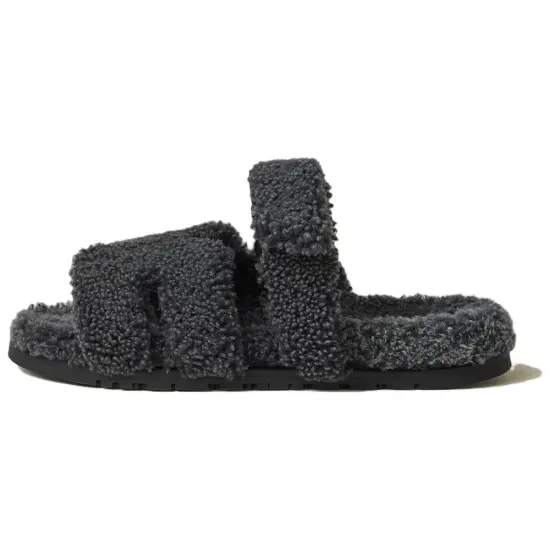 HERMES Slide Slippers Men Mixed Gray
