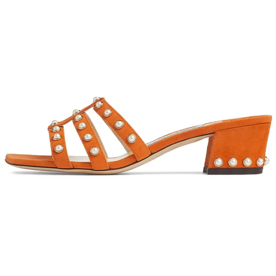 Jimmy Choo Slide Slippers Women's Amber Orange