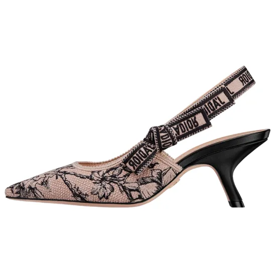 DIOR J'ADIOR Embroidered Canvas High Heels 'Nude'