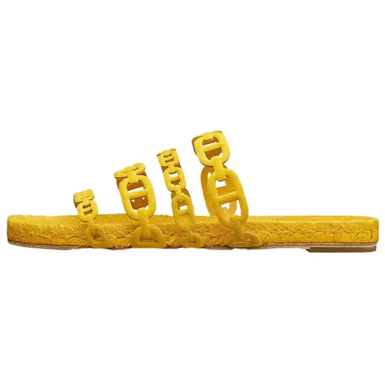 HERMES Ancone Slide Slippers Women's Bright Yellow