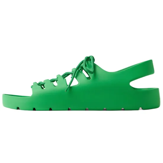 Bottega Veneta Jelly Lace Up Sandal Green