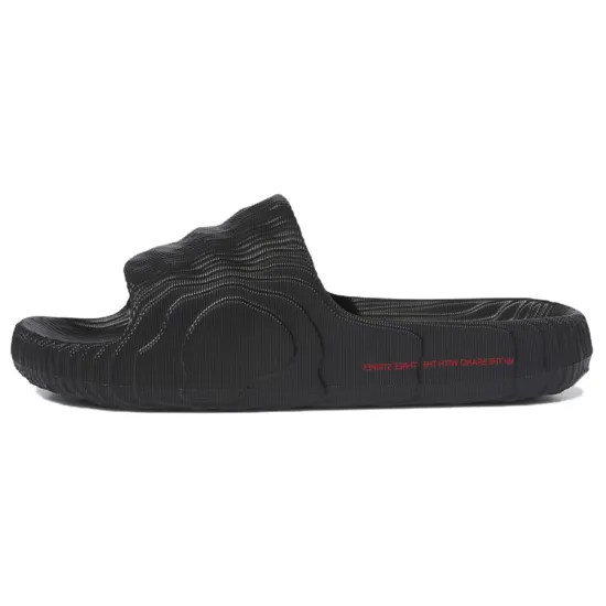 Adidas Adilette 22 Slides Black Scarlet