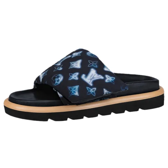 LOUIS VUITTON Louise Slide Slippers Women's Blue