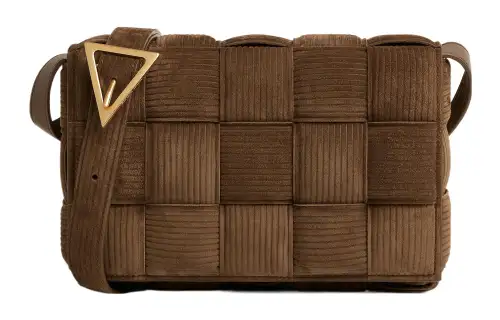 Bottega Veneta CASSETTE Corduroy Suede Shoulder Bag, Crossbody Bag Regular Women's Brown