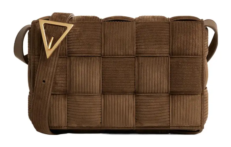 Bottega Veneta CASSETTE Corduroy Suede Shoulder Bag, Crossbody Bag Regular Women's Brown
