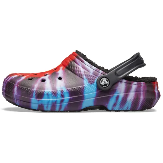 Crocs Classic Tie Dye Stay Warm Cozy Crocs Sports Slippers Unisex Purple Red