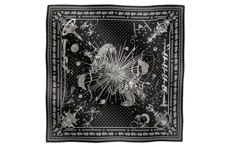HERMES Silk Scarves Women's Black