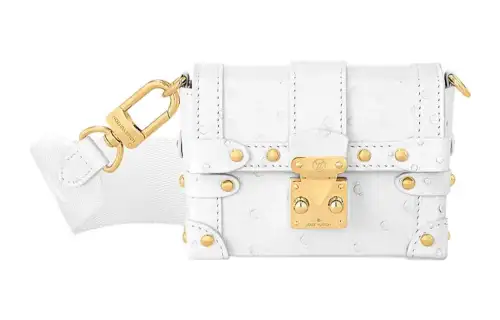 LOUIS VUITTON Ostrich Leather Shoulder Bag Women's White