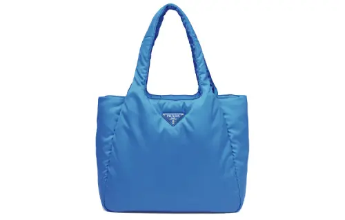 PRADA Recycled Nylon Handbag Large Women's Blue