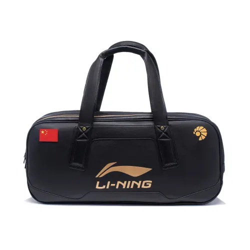 Li Ning Badminton Collection Polyester One Shoulder Handbag Regular Unisex Black/Gold Color