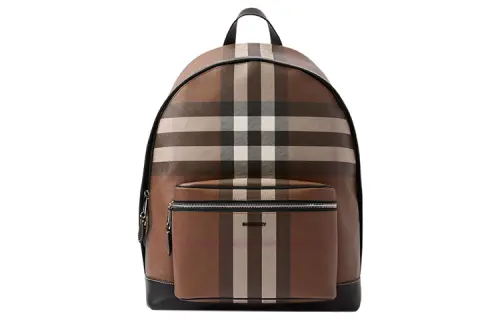 Burberry Leather Decoration Backpack Men's Dark Birch Brown