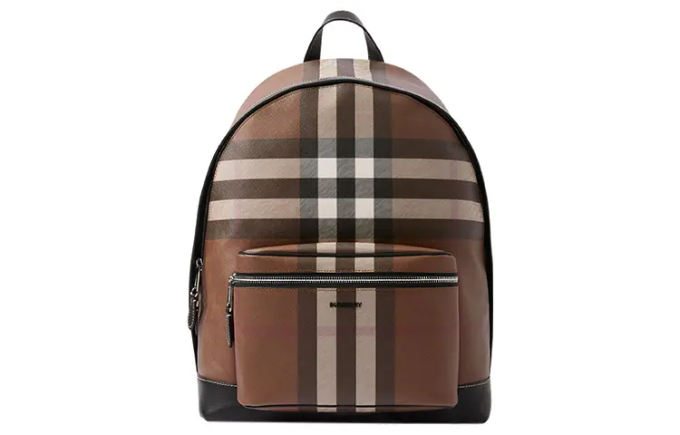 Burberry Leather Decoration Backpack Men's Dark Birch Brown