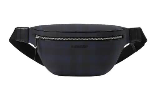 Burberry Leather Trim Fanny Pack Men's Marine Blue