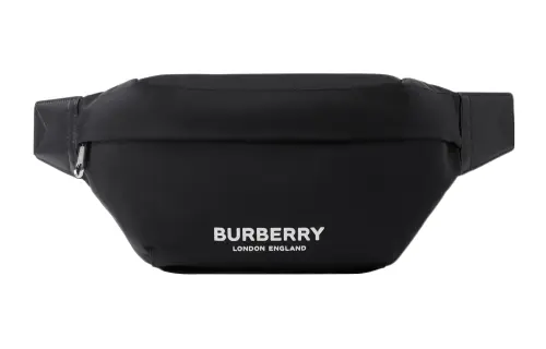 Burberry Logo Print Nylon Sonny Bum Bag Black/White