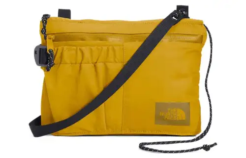 THE NORTH FACE 3.2L Brand Logo One Shoulder Crossbody Outdoor Bag Recycled Nylon Yellow Unisex