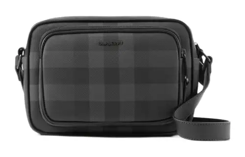 Burberry Artificial Leather With Cotton Shoulder Bag, Crossbody Bag Men's Charcoal Gray