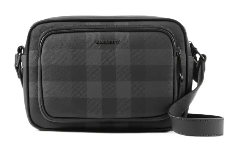 Burberry Artificial Leather With Cotton Shoulder Bag, Crossbody Bag Men's Charcoal Gray