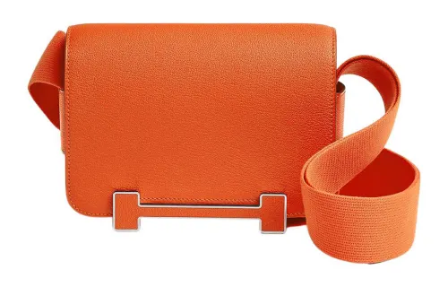 HERMES Geta Gold tone Lock Mysore Goat Skin Wooden Sandal Bag, Crossbody Bag, Shoulder Bag Women's