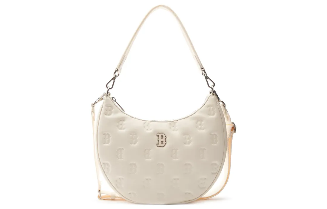 MLB Artificial Leather Crossbody Bag, Shoulder Bag Women's Creamy Apricot