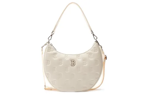 MLB Artificial Leather Crossbody Bag, Shoulder Bag Women's Creamy Apricot