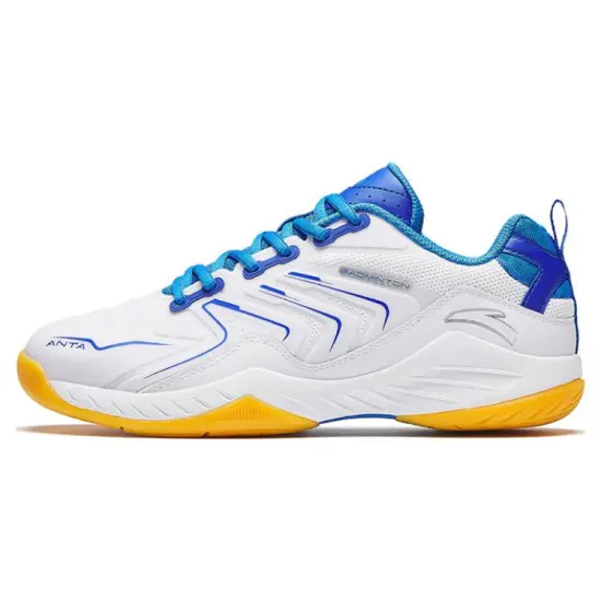 Anta Cushioning Wear-Resistant Low-Top Badminton Shoes Men's Blue White
