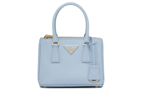 PRADA Galleria Killer Bag Leather Shoulder Bag, Crossbody Bag, Handbag Mini Women's Light Blue