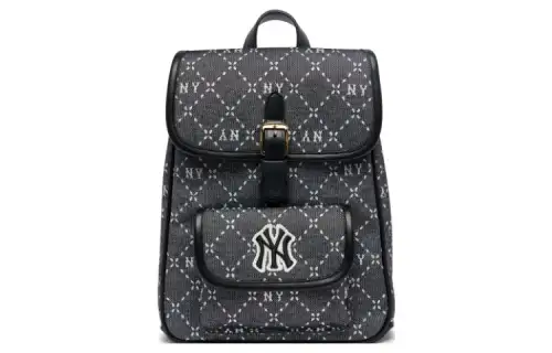 MLB Leather With Fabric Backpack Regular Women's Black/Multicolor