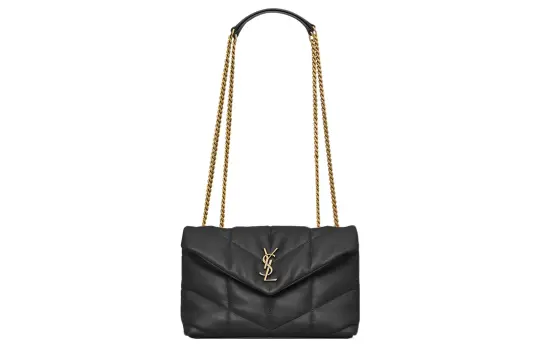 SAINT LAURENT PUFFER Lambskin Portable Crossbody Bag, Shoulder Bag Mini Women's Black