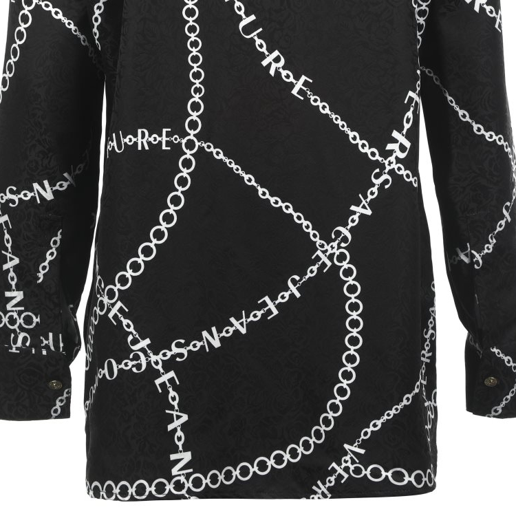 Женская рубашка Versace JEANS COUTURE FW23 (черная с принтом) — фото 3