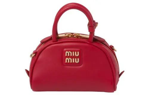 MIU MIU Leather Shoulder Bag, Crossbody Bag, Handbag Women's Red