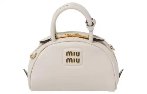 MIU MIU Leather Shoulder Bag, Crossbody Bag, Handbag Women's White