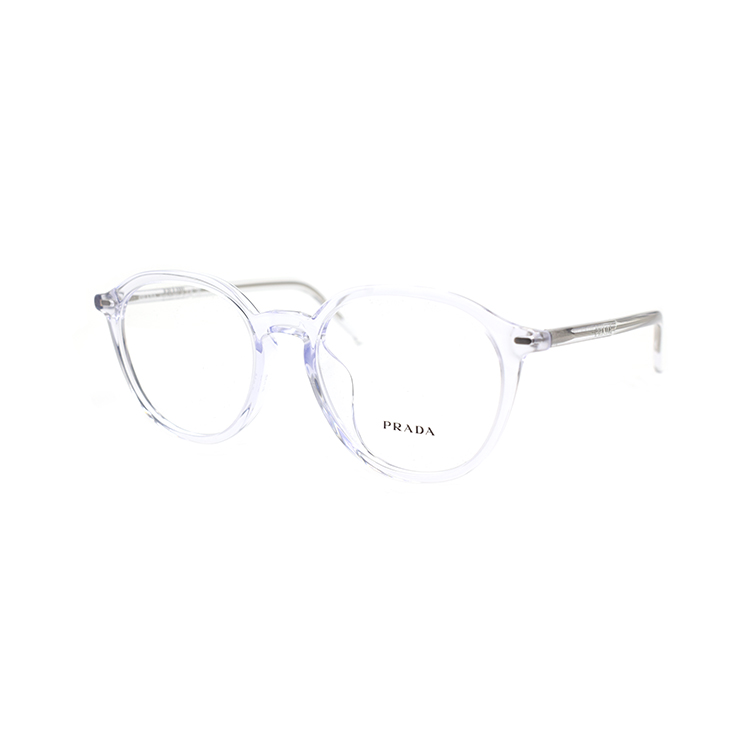 PRADA Plate Frame Round Eyeglass Frames Men's Transparent