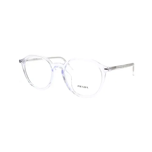 PRADA Plate Frame Round Eyeglass Frames Men's Transparent