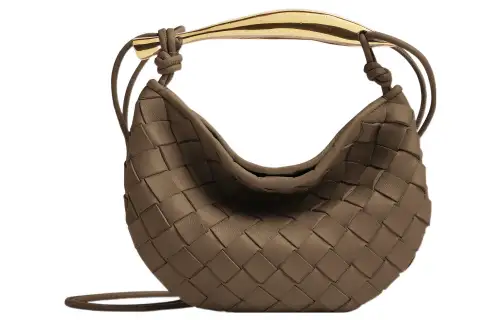 Bottega Veneta Sardine Sheepskin Portable Crossbody Bag, Shoulder Bag Mini Women's Taupe Gray